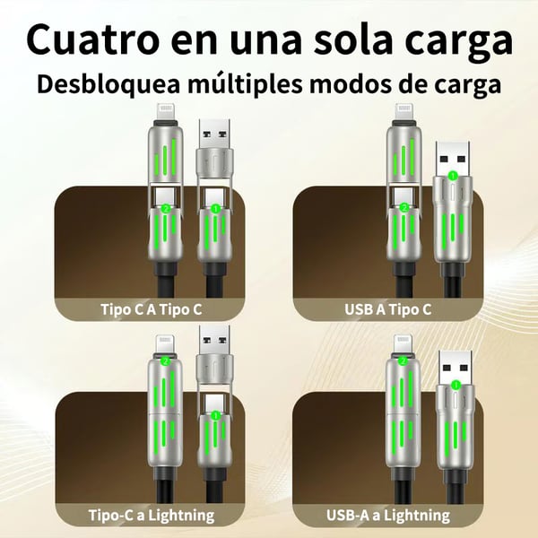 🔥2025 Hot venta 49% OFF 🔥Cable de carga USB 4 en 1 carga rápida MAX 240W