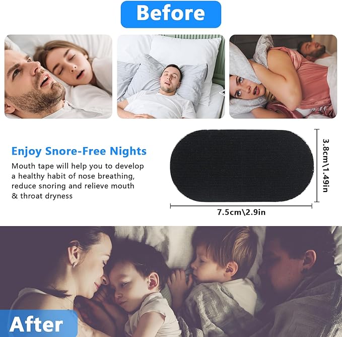 Parche bucal + Tira nasal StaySharp 🇺🇸 (Mouth tape + Nose strips)
