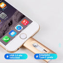 🎁ÚLTIMO DÍA 49% OFF⚡Unidad Flash 3 en 1, Almacenamiento de Memoria USB 3.0 Portátil de Alta Velocidad 128GB (Copia)